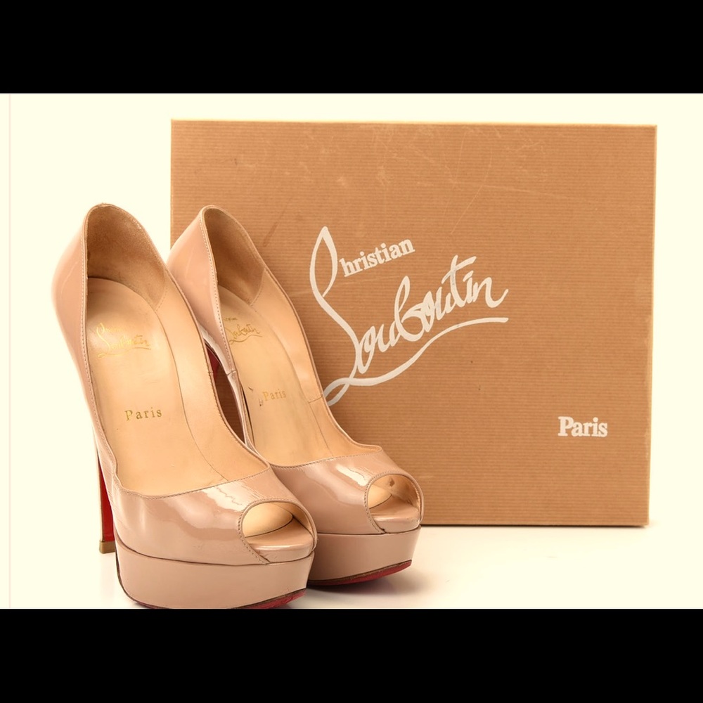 Christian Louboutin Lady Peep Nude Patent 150